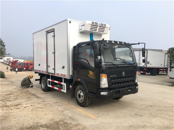 HOWO 4*2 Heat Insulation Refrigerated Cold Room Van Truck