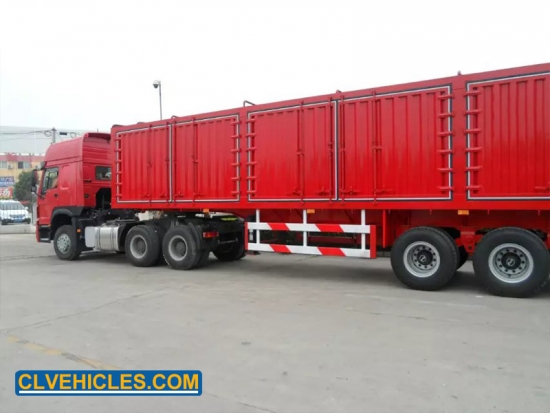 3 Axle Box Body Van Type Cargo Semi Curtain Side Trailer