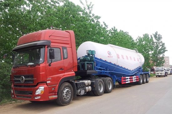 3 Axle 45m3 air compressor diesel engine Bulk Cement Tanker Semi Trailer