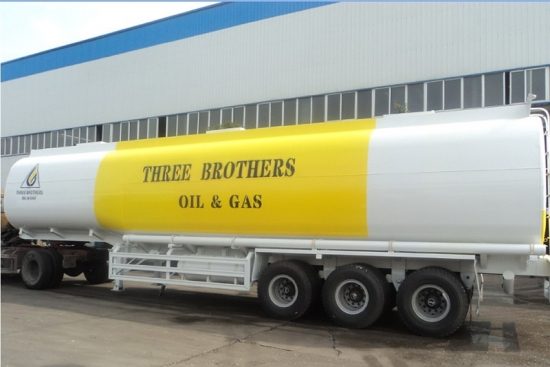 3 Axles 45ton 50cbm mobile fuel oil tank trailer