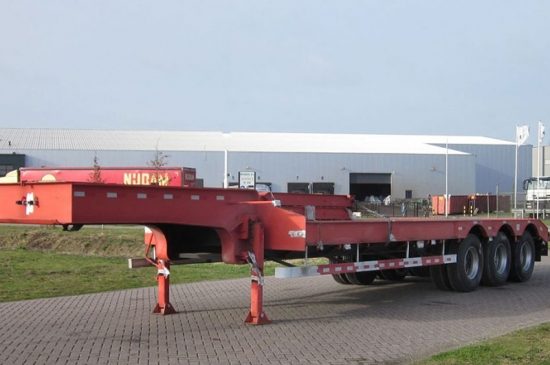 3 Axle 60 Tons Extendable Lowboy Loader Low bed Semi Trailer