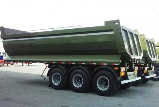 heavy duty 3 axle 50ton U shape tipper trailer with hydraulic