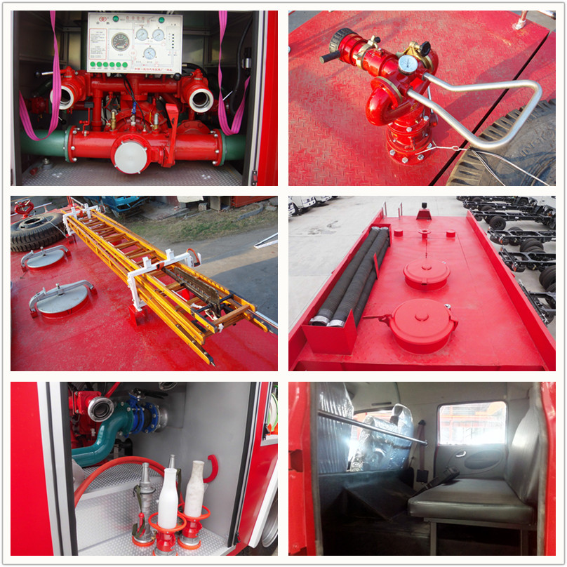 HOWO 6000 liter Tank Fire Fighting Truck With Fire Fighting Equipment