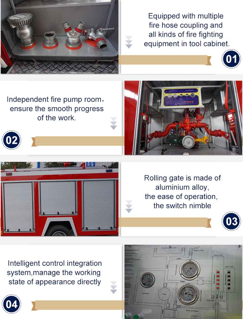 HOWO Double Cabin 3000liters Water Foam Fire Truck