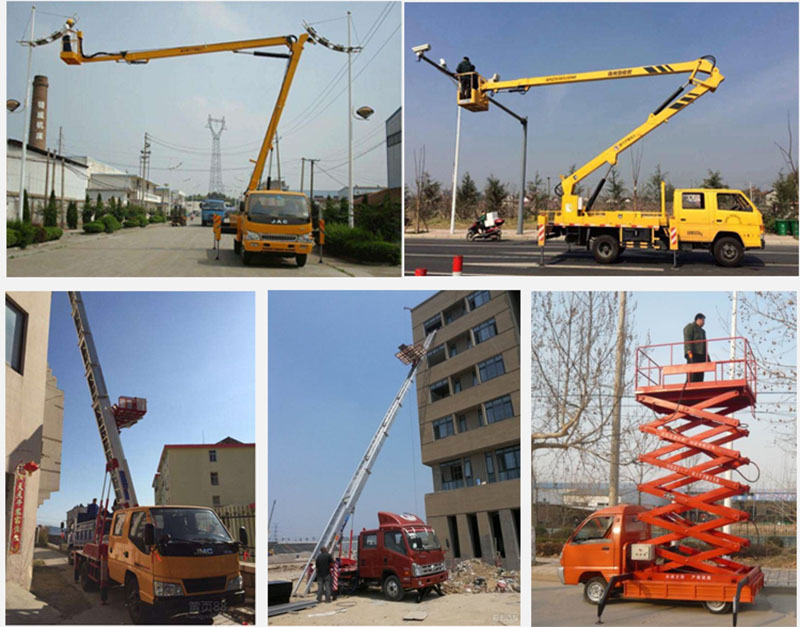 HOWO 4x2 LHD 14M Telescopic Type Bucket Crane Truck