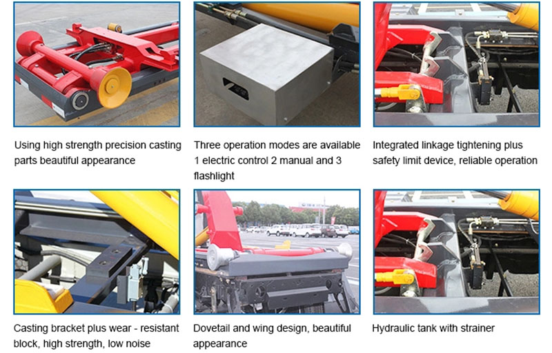 2ton hook arm refuse truck with Hook Hydraulic Arm