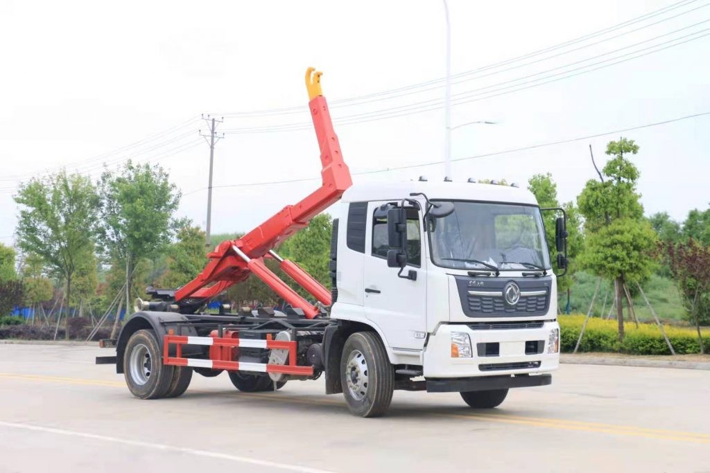 25Tons Hook Lift Arm Refuse Collection Truck With Garbage Bins