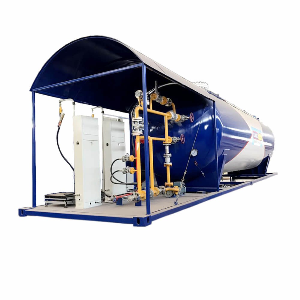 Mobile 10000Liters LPG Skid Station 10CBM LPG Filling Station 5Tons LPG Gas Cylinder Station