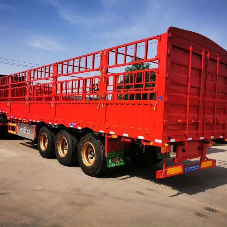 3 Axles 60 Tons Bulk Cargo Transport Stake Fence Semi Trailer